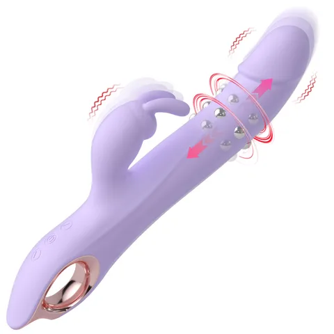 Close-up of rabbit ear clitoral stimulator with soft silicone tip