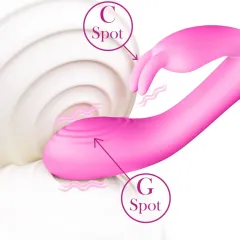 Bendable silicone body angled for comfortable dual stimulation