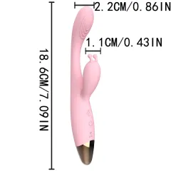 Bendable rabbit vibrator size guide with insertion measurements