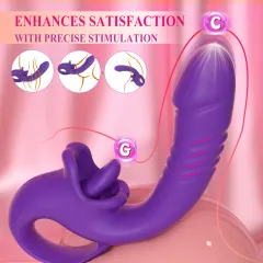 Dual stimulation diagram highlighting C-spot and G-spot targeting on the vibrator