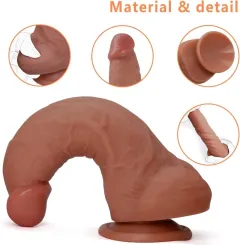Raised vein texture detail along the shaft of the realistic dildo