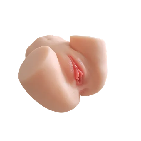 Front view of the realistic hip torso doll in flesh tone