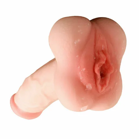 Full length view of the body-safe silicone dildo against a plain background