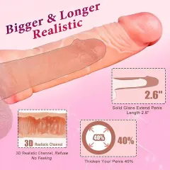 Specification panel listing material and dimensions for the dual-use dildo