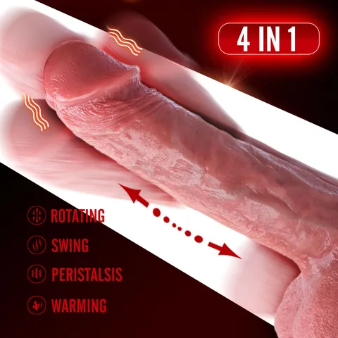 Wireless remote and app controls for the 4-in-1 realistic thrusting dildo