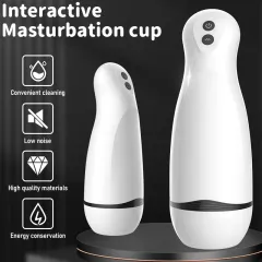 Xiaoqiao interactive masturbation cup front view showing white body and digital buttons