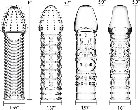 Size reference chart showing the four sleeve dimensions in inches
