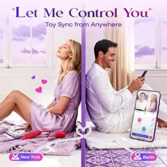 Couple using app control to sync the toy from anywhere for long distance play