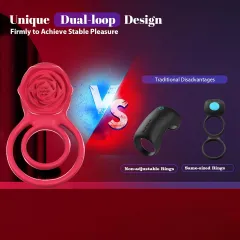 Close-up of tactile surface on the rose-shaped vibrating ring