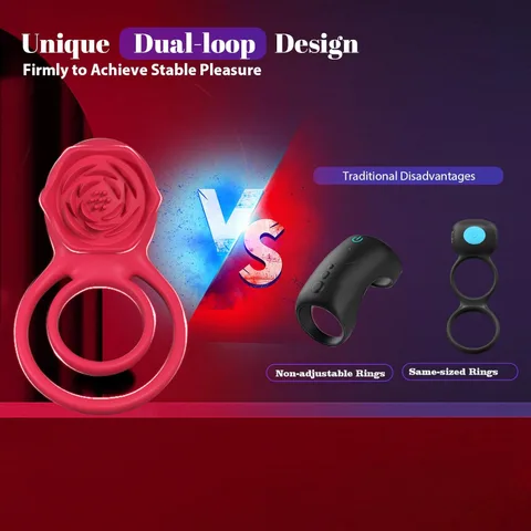 Close-up of tactile surface on the rose-shaped vibrating ring