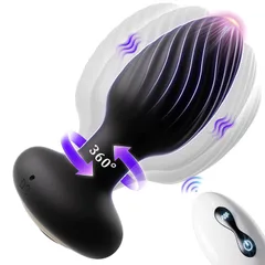 Wireless remote control paired with the 360 degree rotating anal plug