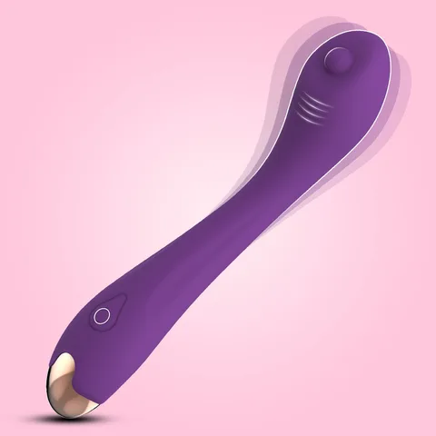 G-spot thumb vibrator in rose with compact ergonomic curved head
