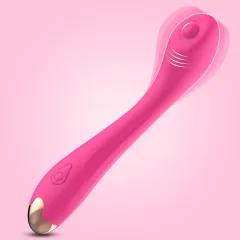 G-spot thumb vibrator in green shown from side