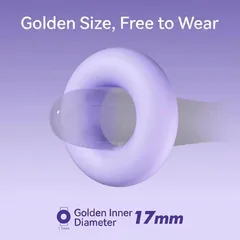 Silicone cock ring cross section showing the 17mm golden inner diameter for a comfortable secure fit