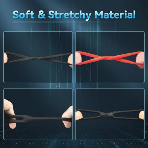 Rings arranged by size to show the five graduated diameters in the set