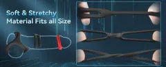 A single silicone cock ring showing its round stretchy shape