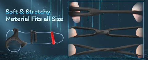 A single silicone cock ring showing its round stretchy shape