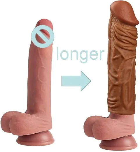 Full-length realistic silicone dildo with veined shaft and sculpted head