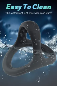 STAY HARD cock ring silicone showing multi-wear configurations