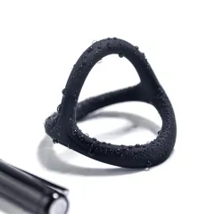 STAY HARD cock ring triple loop stretch detail