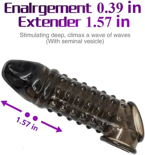 Close-up of the soft spikes covering the spiked penis sleeve surface