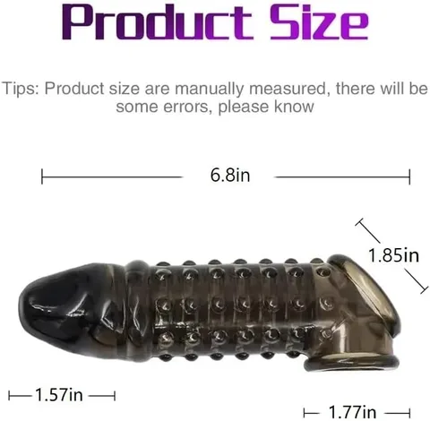 Size reference showing the total length and diameter of the sleeve