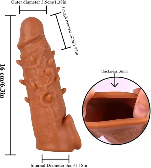 Size reference showing the 16cm total length and 5cm added length of the sleeve