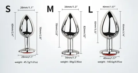 Anal Plug Size Chart - Small Medium Large Comparison