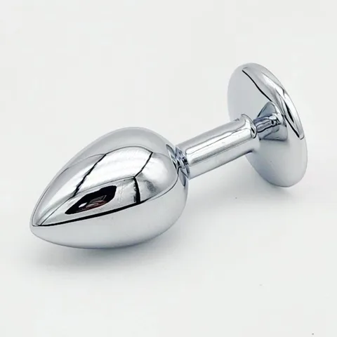 Teardrop-shaped body of a polished metal anal plug