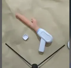 Realistic flesh-toned thrusting dildo with a soft jelly shaft and white motorised handle body