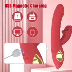 USB magnetic charging port on the vibrator base