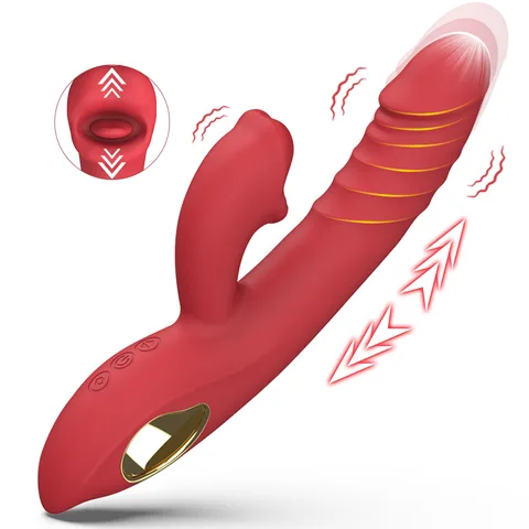Waterproof red rabbit vibrator powered by two motors