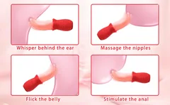 Four application zones for the tongue vibrator shown as illustrated panels