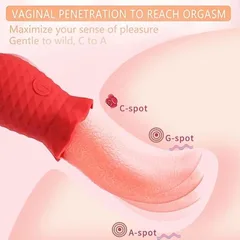 Curved tongue reaching the C-spot and G-spot areas