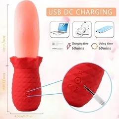 USB DC charging port diagram with charging time and using time on the ridged handle