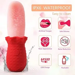 IPX6 waterproof rating with safe silicone and rose appearance icons