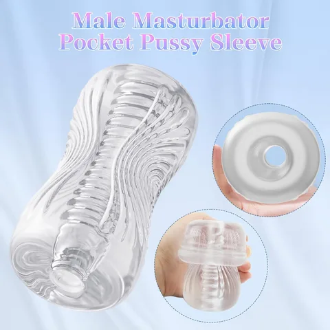 Side profile of the clear TPE sleeve showing its full length and stretchy material
