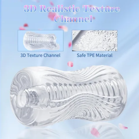 Close-up of the sleeve's transparent opening and internal channel texture