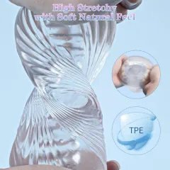 Macro view of the 3D realistic texture channel through the transparent wall