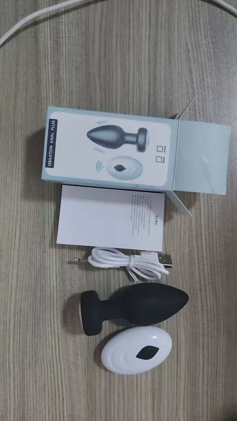 Vibrating anal plug in discreet black packaging box