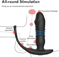 All-round stimulation diagram mapping prostate anal and perineum contact points on the anal vibrator