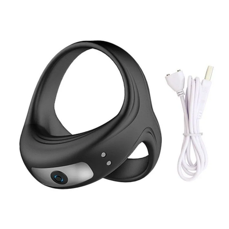 Silicone male ring with 10 vibration modes for stamina control