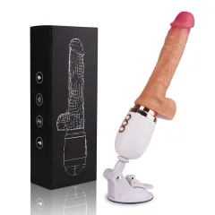Fully waterproof body of the thrusting dildo machine ready for use in the bathroom or bathtub