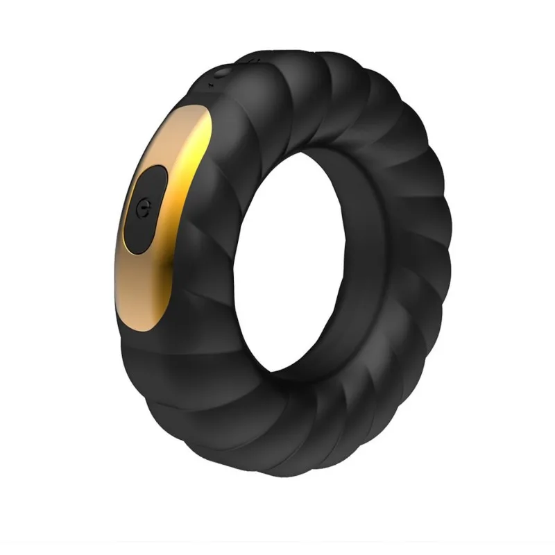 Black and gold vibrating pleasure ring