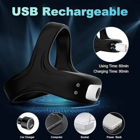 USB Rechargeable Penis Ring KY-37 with 60min Usage and 90min Charging Time