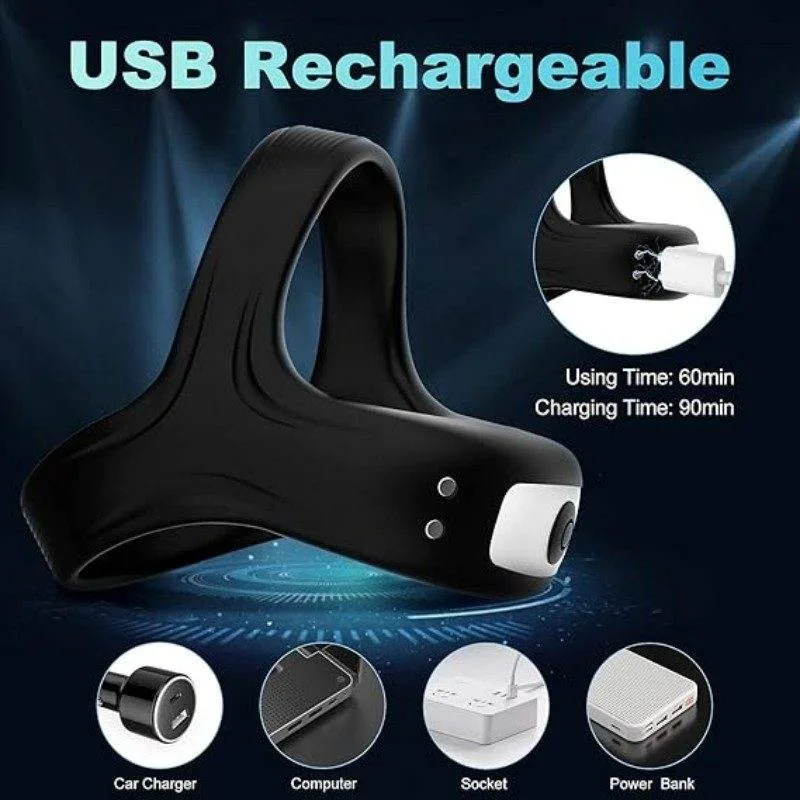 USB Rechargeable Penis Ring KY-37 with 60min Usage and 90min Charging Time