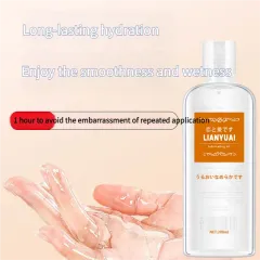 LIANYUAI transparent lubricant label and branding close-up