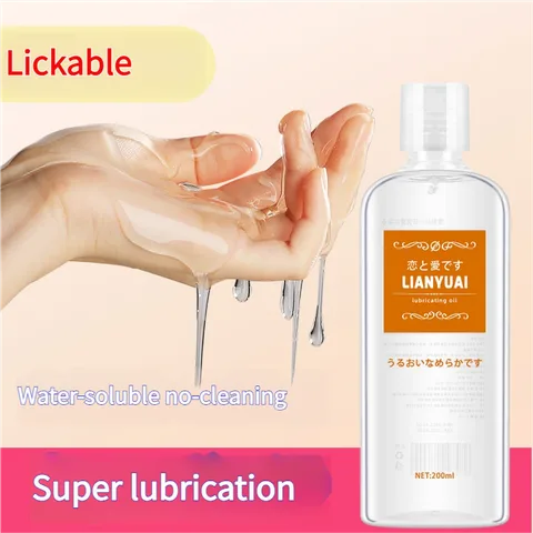 Transparent gel texture of the water-based lubricant on a surface