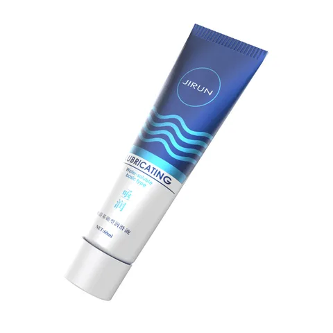 Clear, smooth texture of the water-based lubricant gel